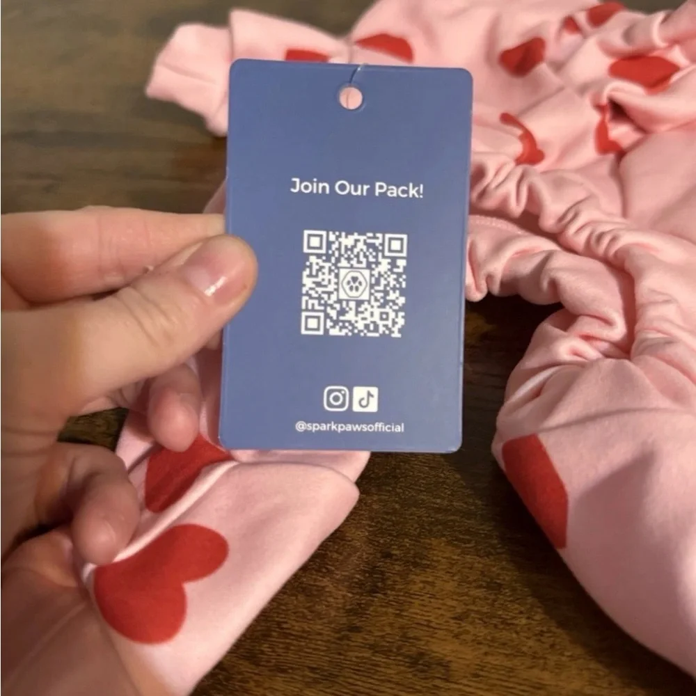 Pink Heart Print Dog Pajamas